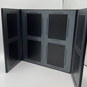 TAP LOOMIS BLACK & PEWTER EMPIRE 8-WAY VERTICAL PHOTO FOLIO DISPLAY new in box